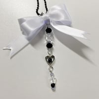Image 2 of black & white ribbon keychains 