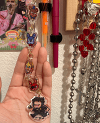 Image 3 of FNAF Mike + Animatronics 6in Linked Charm 