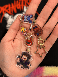Image 1 of FNAF Mike + Animatronics 6in Linked Charm 