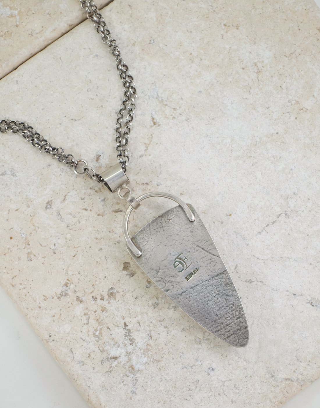 Image of Green Ocean Jasper/Agate, Sterling Silver Necklace