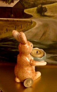 Image 4 of Ceramic Peter Rabbit with Blue Egg Tealight Holder