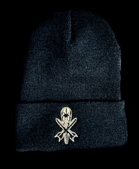 Image 3 of Glow in the Dark Gas Mask Logo Embroidered Beanie