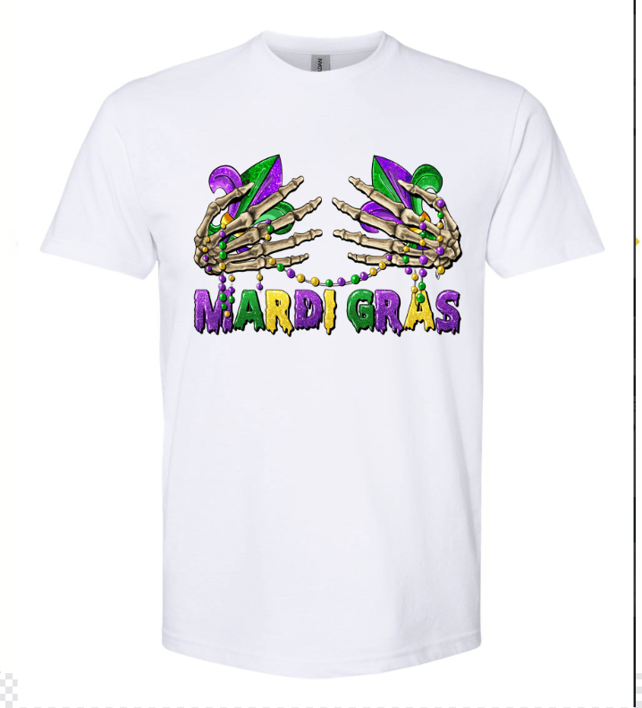 Image of Mardi Gras Skeleton Boob Short Sleeve