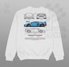 Cars and Clo - Lamborghini Aventador SVJ Blueprint Sweater White