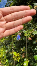 Image 2 of Pear Shaped Opal and Sapphire Pendant