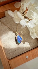 Image 1 of Pear Shaped Opal and Sapphire Pendant