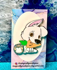 White dog and hamster Little Body Fantasy Pin