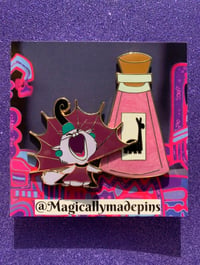 Image 2 of LAST ONE - Purple Cat with Poison Bottle Fantasy Pin