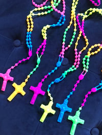 Image 3 of Neon Rosary Necklace & Colour In Card