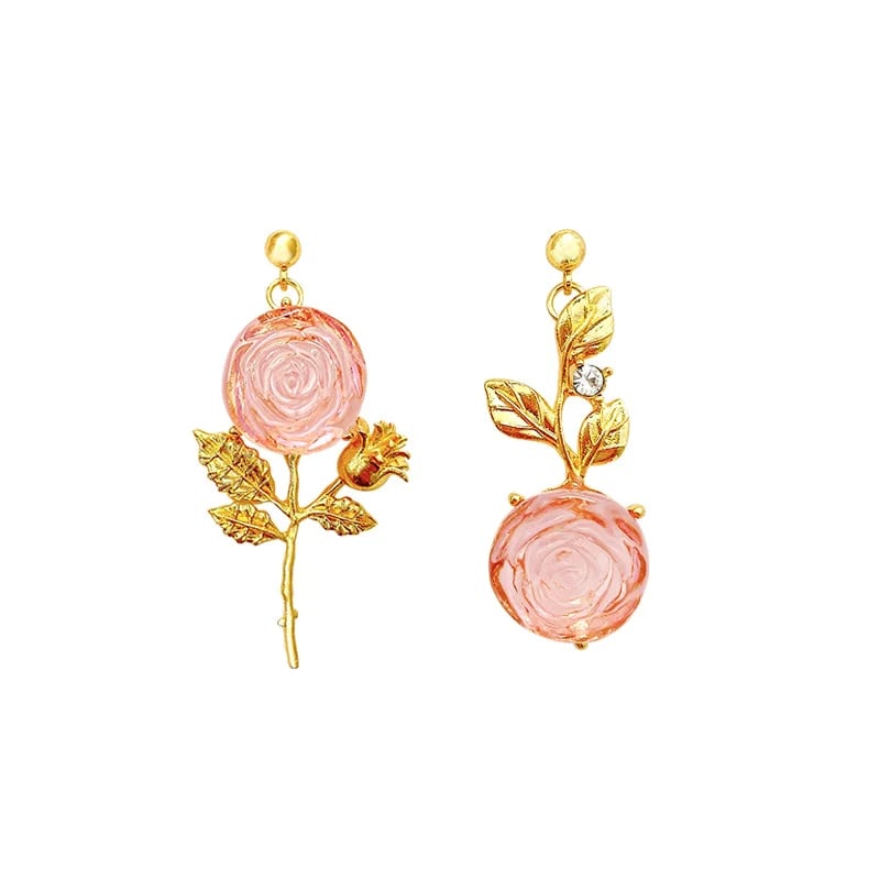Image of Pink Rose Earrings 