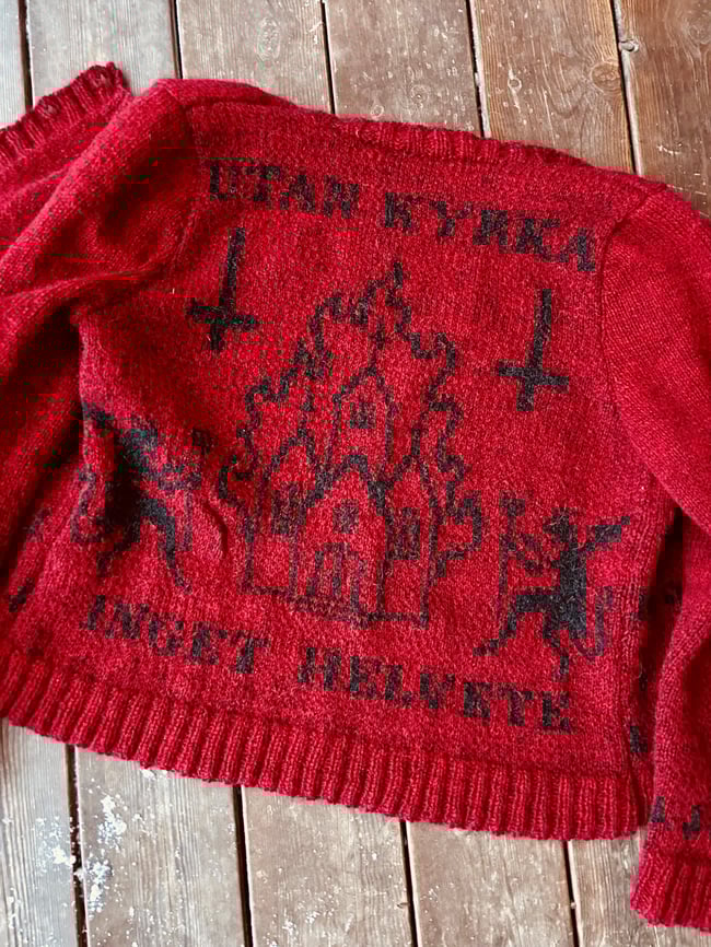 Utan kyrka inget helvete - stickbeskrivning