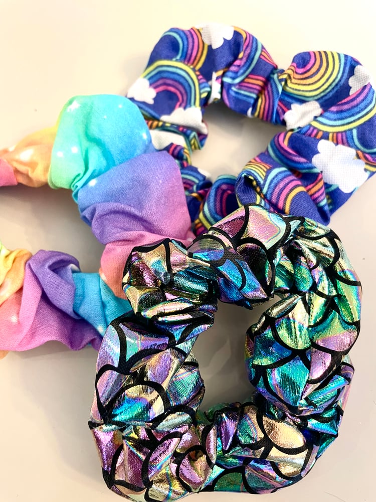 Image of Rainbow scrunchies