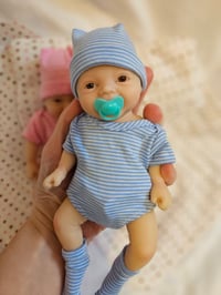 Image 2 of 7" Boy, Girl Micro Preemie Full Body Silicone Baby Doll "Leo""Luna" Lifelike Mini Reborn Doll Surpri