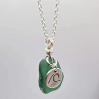 Image 3 of Scottish Sea Glass and Wave Charm Necklace