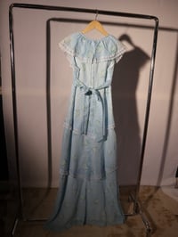 Image 5 of 1970s Baby Blue Prarie Dress