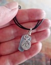 Scottish Sea Glass and Wave Charm Necklace