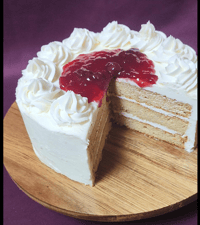 Image 1 of Vanilla Sour Cherry Jelly 8’ Chiffon Cake 