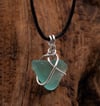 Sterling Silver Wrapped Sea Glass Necklace