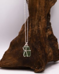 Image 1 of Sterling Silver Wrapped Sea Glass Necklace