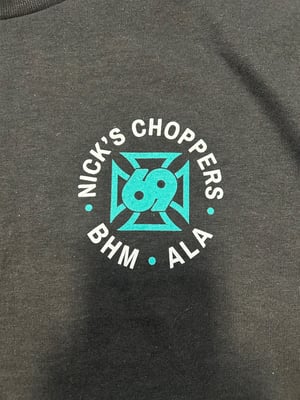 Image of NICK'S CHOPPERS Teal Shop Tee