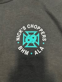 Image 4 of NICK'S CHOPPERS Teal Shop Tee
