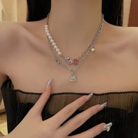 Image 3 of Crystal Gem and Pearl Necklace