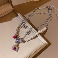 Image 4 of Crystal Gem and Pearl Necklace