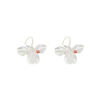 Image 2 of Iridescent Glass Style Flower Earrings
