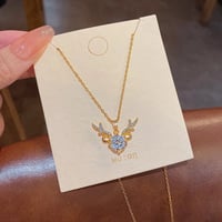 Image 2 of Butterfly Wing Pendant Necklace 