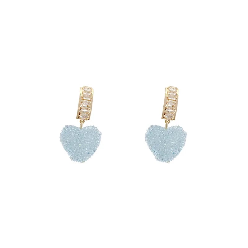 Image of Blue Heart Shaped Earrings 