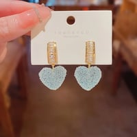 Image 3 of Blue Heart Shaped Earrings 