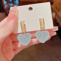 Image 5 of Blue Heart Shaped Earrings 