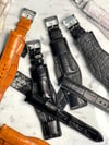 + L'ATTACHE CROC WATCH STRAP + NOIR (MATTE / SHEEN) 