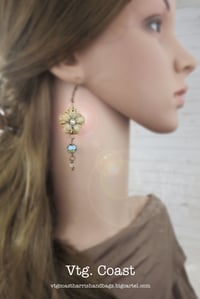 Image 3 of VTG Coast Flower Drop Earrings
