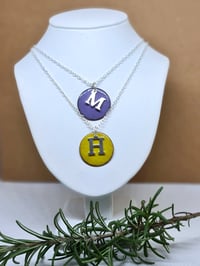 Image 3 of My Initial Letter Necklace -  Enamel and Silver Alphabet Pendant 20mm - (SJ034)
