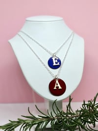 Image 1 of My Initial Letter Necklace -  Enamel and Silver Alphabet Pendant 20mm - (SJ034)