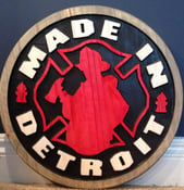 Image of  Made in Detroit Firefighter Sign
