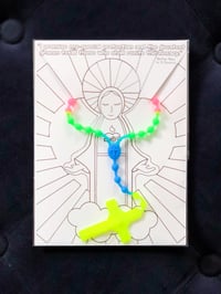 Image 1 of Neon Rosary Necklace & Colour In Card