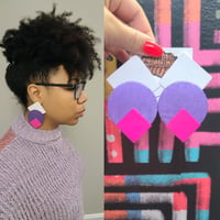 Image 4 of Geometric Colorblock Earrings