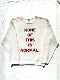 Image of none of this normal knit sweater in off white 