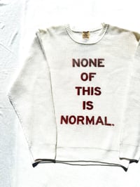Image of none of this normal knit sweater in off white 