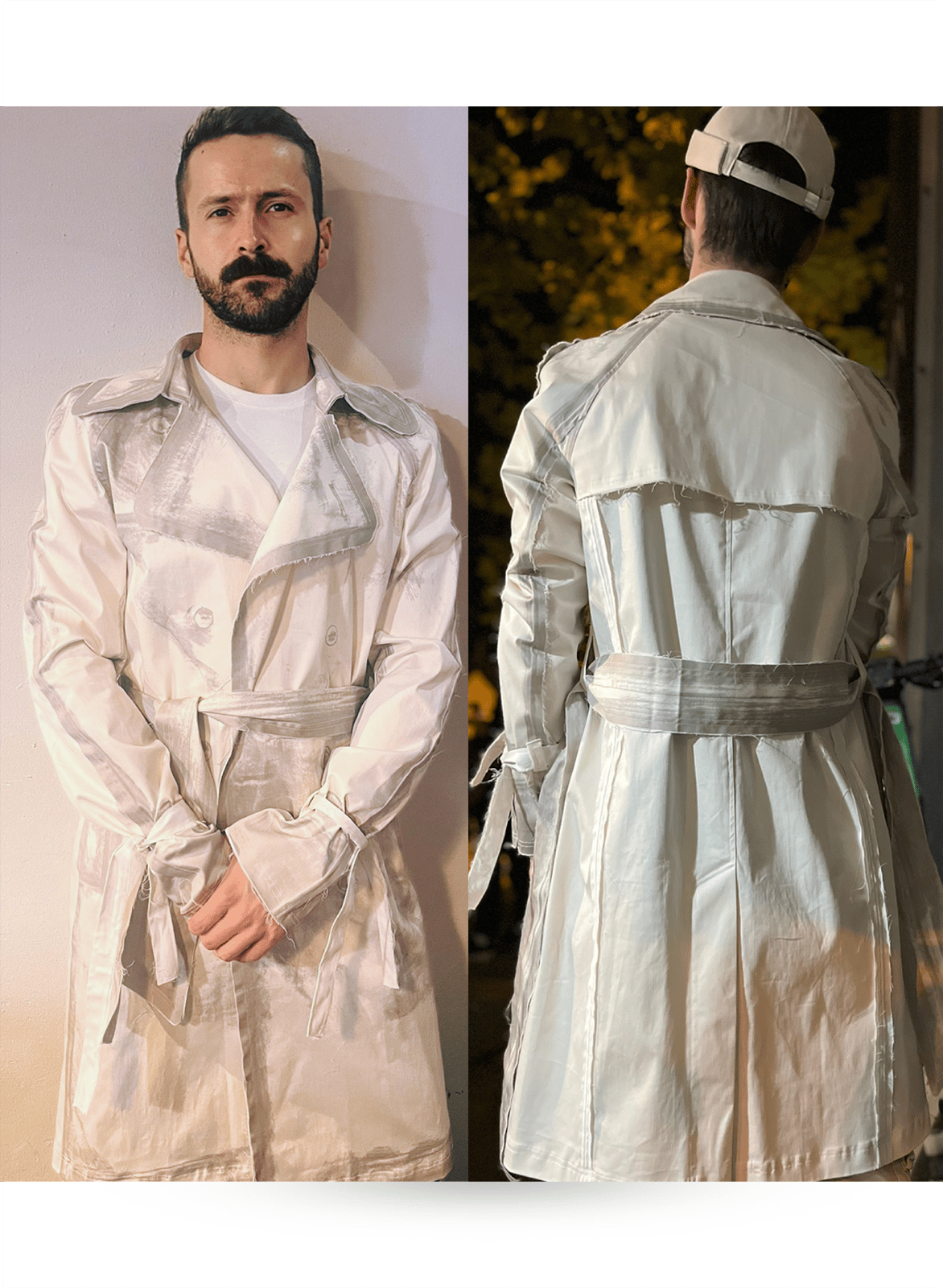Coated denim trench coat in white - The Attico | Mytheresa