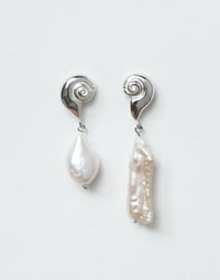 Image 1 of Snail Pearl Studs Baroque