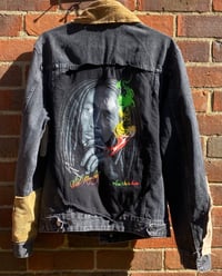 Image of Preloved Bob Marley Patched Denim Jacket