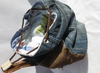 Image of Unique Upcycled Unisex Stone Washed Denim Eco-friendly Duffle Bag