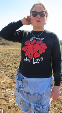 Image of Spread The Love Unisex Long Sleeved 3 Colour Silkscreen Printed T-Shirt