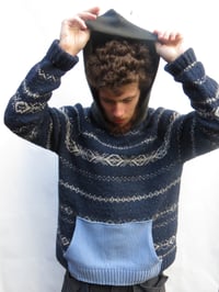 Image of Blokes /Unique Hooded Woollen Jumper/ With  Sweatshirt Style Pocket