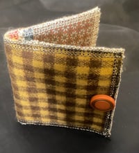 Image of Brown Checked Unisex Unique   Up cycled  Eco friendly Credit card /Oyster card Holder