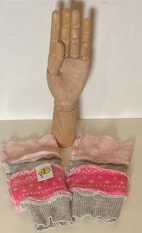 Image of Pinks & Grey Fingerless Gloves/Mitts
