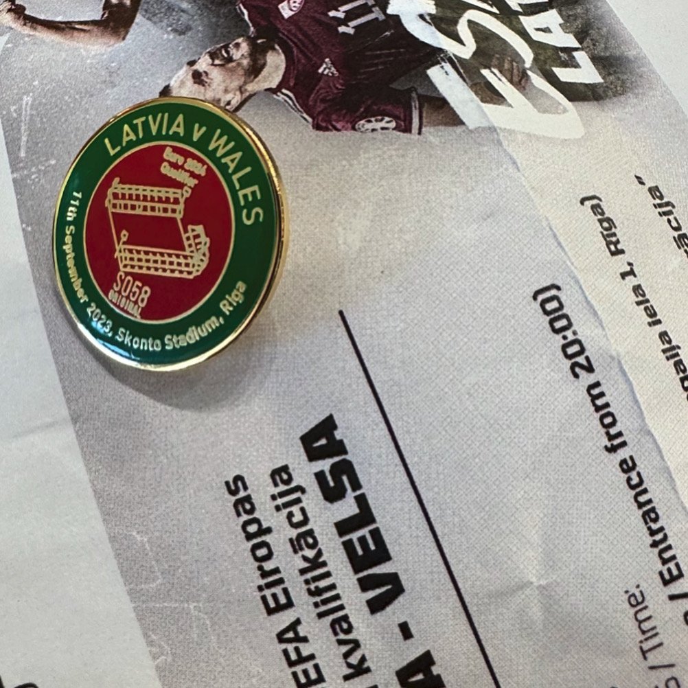 Image of Latvia v Wales Matchday Pin Badge 